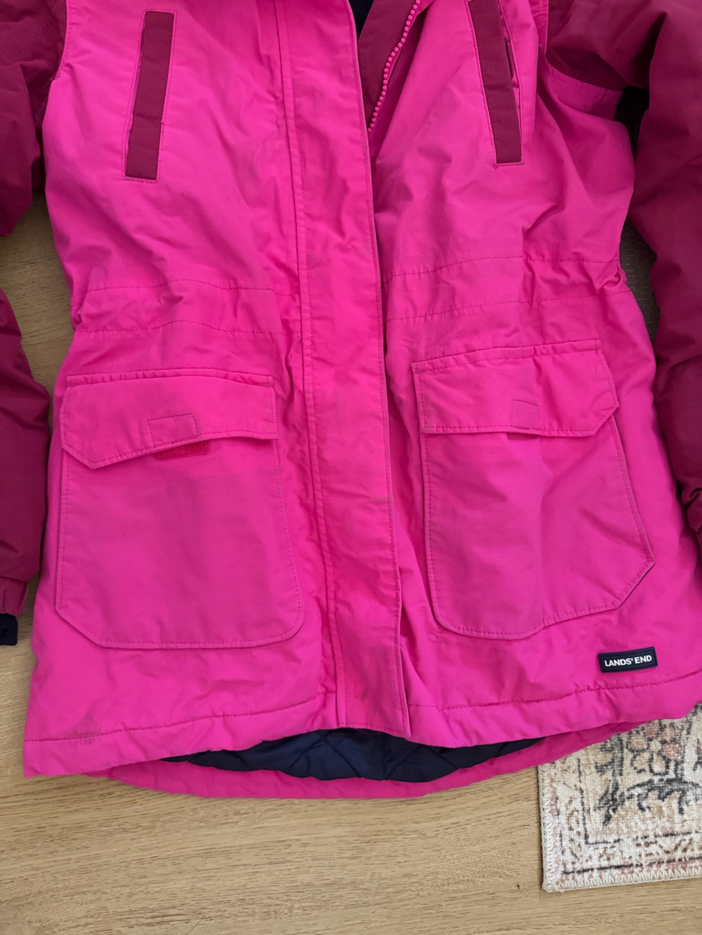lands end kids squall insulated grow-a-longs winter jacket - Picture 4 of 8